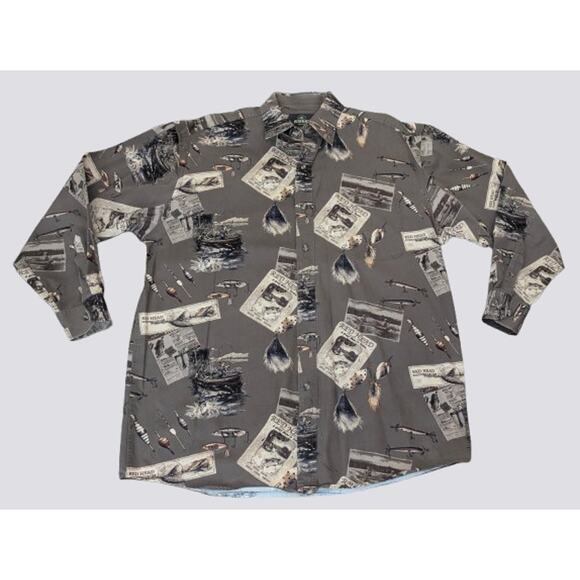 REDHEAD Mens Long Sleeve Button Front Fishing / Camp Shirt XL - Picture 1 of 4